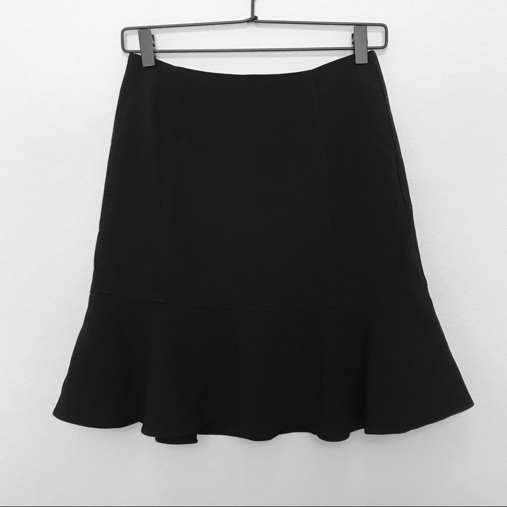 Bebe Fit and Flare Black Polyester Skirt